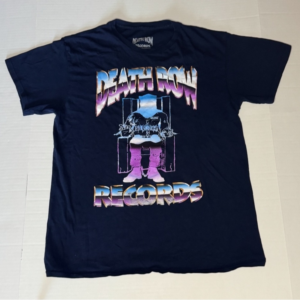 DEATH ROW RECORDS NAVY BLUE GRAPHIC T-SHIRT